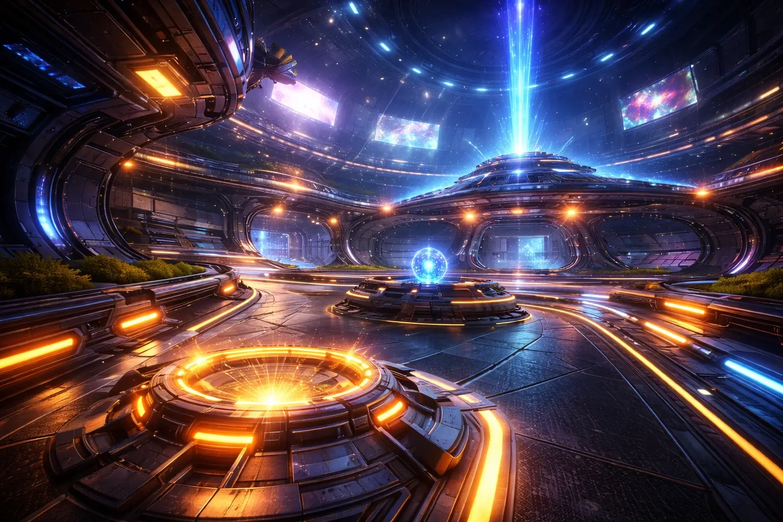 Futuristic arena environment
